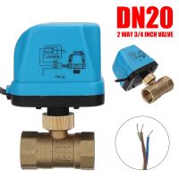 Electrical Ball Valve Brass G3/4 DN20 3/4 Inch 2 Way 220V Control Motorized Ball Valves Actuator with LED Light Mayitr