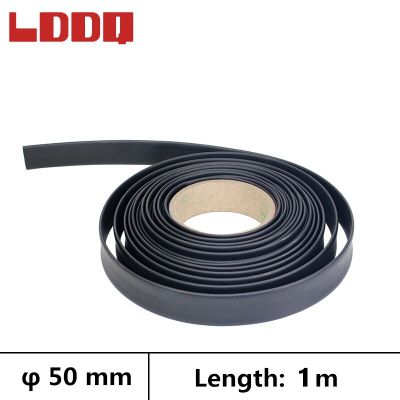 LDDQ 1m Black heat shrink tube 3:1 adhesive with glue Cable sleeve Dia 50mm Heating shrinkable tubing Wire wrap Best promotion!! Cable Management