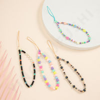 New Colorful Acrylic Bead Mobile Phone Chain Cellphone Strap Anti-lost Lanyard Hand Wrist Lanyard Girls Phone Charm Hang Rope