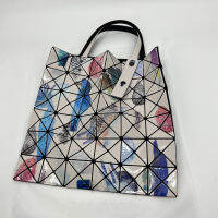 New Collage 6x6 Diamond Checker Shoulder Bag Ocean Graffiti Handbag Bright Folding Panel Contrast Color Womens Bag