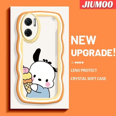JIUMOO เคสสำหรับ Xiaomi MI Xiaomi MI Redmi 10 5G Note 11E 5G Redmi 11 Prime น่ารัก Sanrio Pochacco Creative Cream ชายแดนเคสโทรศัพท์แบบใสนิ่มลายการ์ตูนแฟชั่นซิลิโคนเลนส์กล้องถ่ายรูปเคสป้องกันโปร่งใสกันกระแทก