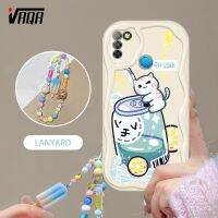 VRQR เคสโทรศัพท์สไตล์ INS สำหรับ Infinix Smart 5 Hot 10 Lite X657C X657B X657ลายขวดใส่น้ำอัดลมและลูกแมวน่ารักพร้อมสร้อยข้อมือไอศครีม