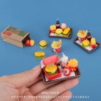 Simulated Mini Food Play House Doll House Toy Burger Family Bucket Fries Sundae Ice Cream Model Ornaments 【OCT】
