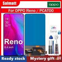 Salmatt หน้าจอจอแสดงผล TFT 6.4 นิ้วสำหรับ Oppo Reno CPH1917หน้าจอดิจิตอลจอแสดงผลหน้าจอสัมผัสสำหรับ PCAT00 OPPO Reno