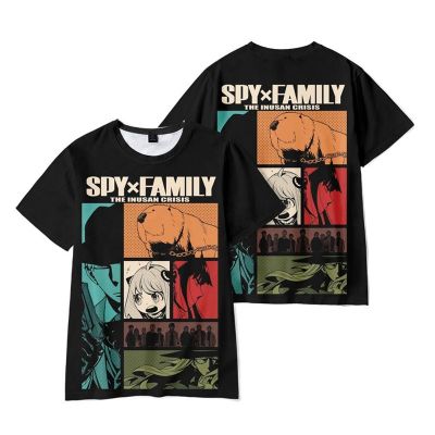 Spy X ครอบครัว3D พิมพ์เสื้อยืดสตรีผู้ชายผู้หญิงแฟชั่น O-คอขนาดใหญ่เสื้อยืดอะนิเมะฮาราจูกุเด็กเด็กประเดิมท็อปส์เสื้อผ้า