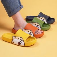 Summer Slippers Quality Eva Beach Slides Cute Dog Women Men Casual Sandals Flip Flops Thick Sole Home Outdoor Bathroom Shoes