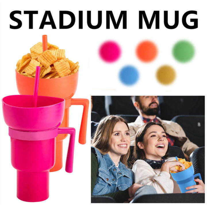 Snack And Drink Cup Snack Bowl Drink Cup 2 In 1 For Adults Splash Proof