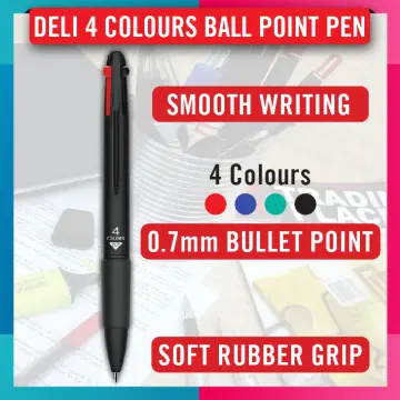 Deli Multicolor Pens 4-in-1 Retractable Ballpoint Pens 4 Vivid