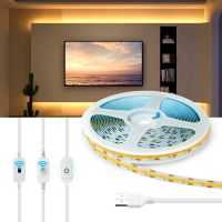 Motion Sensor or Dimmable Touch Sensor 5V COB Strip 300Leds/m Led Tape Light Adhesive Soft Flex 3M 5M Led Ribbon For Room Closet LED Strip Lighting