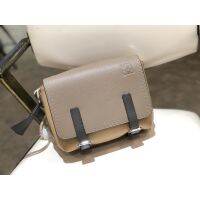 【New up !! 】LOE*WE Mens Military Litchi Pattern Cowhide Flap Messenger Bag Shoulder Bag Sling Bag