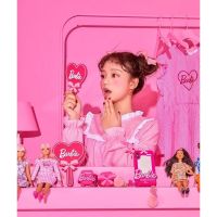 HOT!!!✺☼ cri237 ❤️READY STOCK❤️Pink Barbie Mirror Heart-shaped Butterfly Chuu X Barbie Bowknot Bow Silicone Edge Hand Held MakeUp Mirror