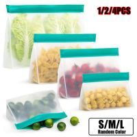 1/2/4PCS PEVA Food Storage Bag Upgrade Leakproof Top Stand Up Reusable Freezer Sandwich Ziplock Silicone Bag Food Preservation