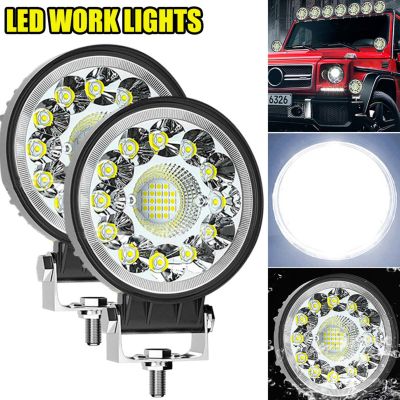 【CW】 99W Car round spotlight 12V 24V Flood Flash Road Truck Boat Atv Suv Driving Fog Headlights