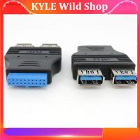 KYLE Wild Shop 1pcs Dual Port USB 3.0 to Motherboard Mainboard Internal 20pin Header Adapter 20-pins to 2 X USB A Female