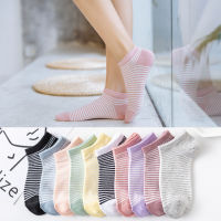 10 PcsLot Woman Socks Girl’s Fashion Striped Style Ankle Socks Ladies Breathable Sweat Absorbing Cotton Short Socks Calcetines