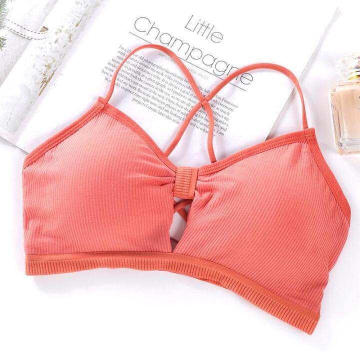 braforyou-n168-บราแฟชั่นแบบสวม-ผ้าร่อง-สายไขว้หลัง-สุดฮิต-สุดsexy-สัสันสดใส