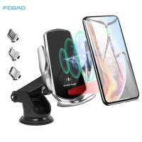 ZZOOI 15W Wireless Car Charger Phone Holder for iPhone 14 13 12 11 Pro Max 8 Infrared Induction Charger Dock Statation For Samsung S22