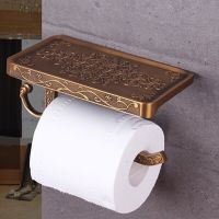 Toilet Wall Mount Toilet Paper Holder Zinc Alloy Bathroom Kitchen Roll Paper Accessory Tissue Holders with Storage Shelf Rack Toilet Roll Holders