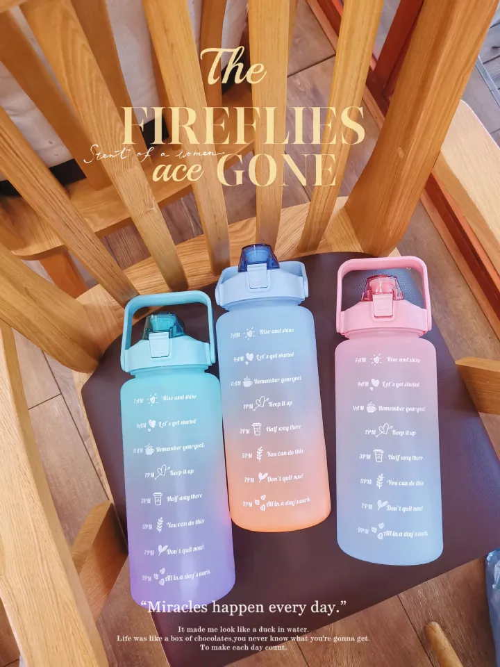 Big Pop Up Cute Water Bottle with Straw Female Girls Large Portable Travel  Bottles Sports Fitness Cup Summer Cold Water For Girl - AliExpress