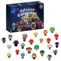 24 PCS Marvel Christmas Advent Calendar Box Action Figures Toys Qposket Anime Kawaii Children Kids Boys Gifts