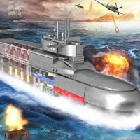 Zhegao Military Combat Strategy Nuclear Submarine Small Particles Childrens Educational Assembled Toys Compatible with Lego Building Blocks Wholesale