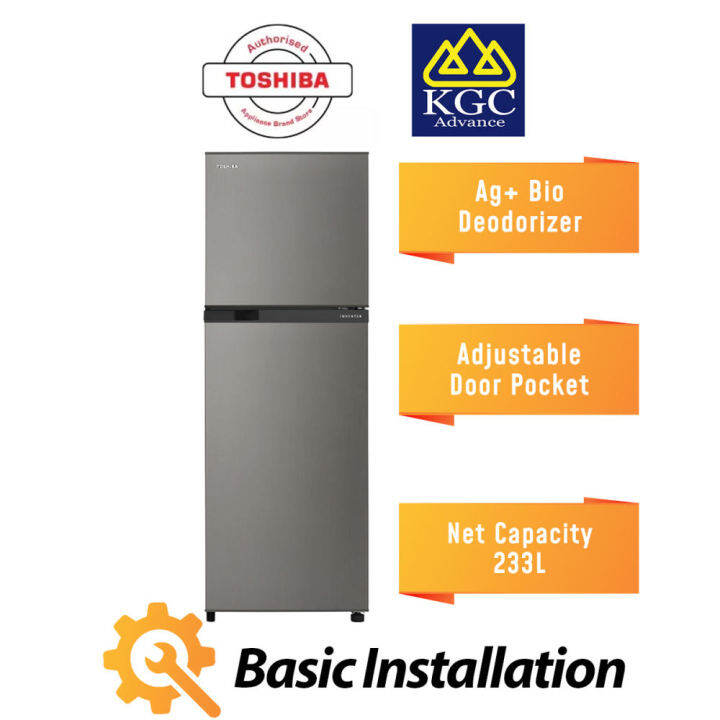 [Free Standard Installation] Toshiba 252L 2 Door Fridge GRA28MS (DS