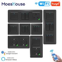 ♗✿ WiFi Smart Light Wall Switch Socket Push Button Smart Life Tuya Wireless Remote Control Work with Alexa Google Home DE EU UK UN