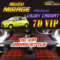 Mitsubishi Mirage 2012-2016 Set B (เฉพาะห้องโดยสาร 2แถว) พรมรถยนต์ Mitsubishi Mirage 2012 2013 2014 2015 2016 พรม7D VIP Mega Auto