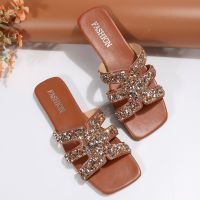 【CC】❍♛  2023 Fashion New Color Sandals Toe Flat Heel Slippers Zapatos Mujer