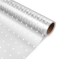 ☃✧☍ 16ig3506 Branco Cestas Rolo Envoltório Celofane Natal Limpar Rolls Sacos Pontos Transparente Papel De Embrulho Padrão