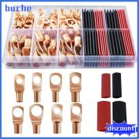 BUCHE 80Pcs AWG 12/10 8 6 ปลั๊กลวดทองแดง 3ประเภท/8ขนาด ขั้วต่อแบตเตอรี่ ทนทานสำหรับงานหนัก ขั้วต่อขั้วต่อวงแหวน SC กล่องกระจายสินค้า