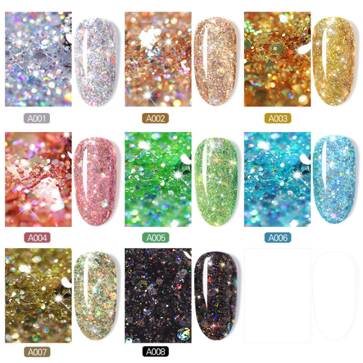 สีเล็บเจลแฟลช-สีกลิตเตอร์-สีทาเจล-ต้องอบ-สีกลิตเตอร์เบาบาง-สีดิสโก้-9-colors-frash-diamond-nail-polish-สีทาเล็บเจลแท้สวยๆ-อุปกรณ์ทำเล็บ-สีทาเล็บติดทน