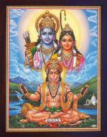 หนุมานท่อง Sita Ram Sita Ram และ Ram มอบพรให้เขาพิมพ์โปสเตอร์พร้อมกรอบสำหรับ0215ของขวัญ