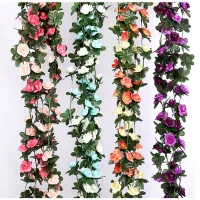 250 cm / 99 inch 45 flowers silk roses wedding decoration ivy vine artificial flowers arched decoration with green leaves wall h Cleaning Tools