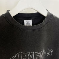 ใหม่ล้าง Vetements Limited Edition เสื้อยืดผู้ชายผู้หญิง Tags Cotton Tee Simple Classic Vtm แขนสั้น