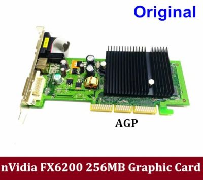 1ใหม่สำหรับ Nvidia Geforce 6200 256M AGP การ์ดวิดีโอ8X FX 6200 DDR2 DVI VGA ช่องเสียบ AGP กราฟิกการ์ด