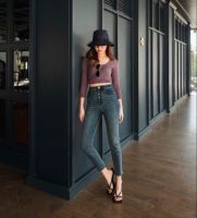 Wara Curved classy slim straight no.3 - CCSS.3 - Wash darkblue (#899) กางเกงยีนส์ขายาว ทรงสลิม สีน้ำเงินเข้ม