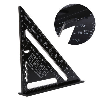 7 Metric Aluminum Alloy Speed Square Roofing Triangle Angle Protractor Square Carpenters Measuring Sharpeners