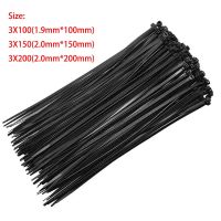 Black Plastic Tie Fasten Zip Wire Wrap Strap Nylon Self-locking Nylon Fastening Ring Cable 3X100 3X150 3X200 Plastic