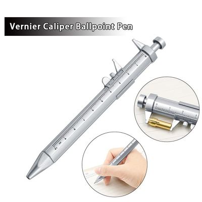 Multi purpose Vernier Caliper Type Ballpoint Pen Creative Student Student Stationery Plastic Roller Ball Pen Gift Black/Blue