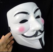 Loại Đẹp Mặt nạ Hacker mặt nạ Anonymous hóa trang Halloween Trắng Đen
