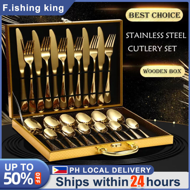 Best Deal for 48 Piece gold silverware set for 12, Stainless Steel