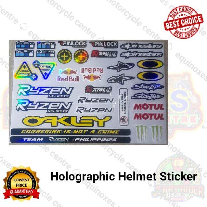 popular Helmet Visor Holographic Sticker Ryzen Brand Lazada PH