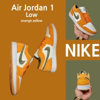 2023 Original （Real shot）100 Original J1Low Orange Yellow Basketball Shoes Skateboarding Shoes Skateboard shoes Sneakers running shoes