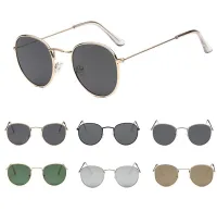 Fashion metal frame classic sunglasses for women/men Water drop shape lens สีสา/