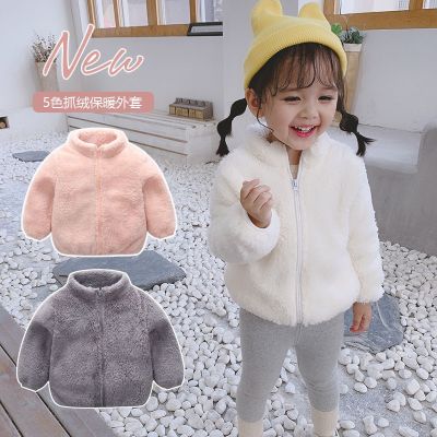 [COD] and winter new childrens lamb plush jacket medium-sized boys girls baby warm outer clothes foreign trade