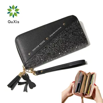 Fashion Women's Pu Leather Long Wallets Sequins Patchwork Glitter Wallet  Coin Purse Female Wallets Girls Gifts Wholesale