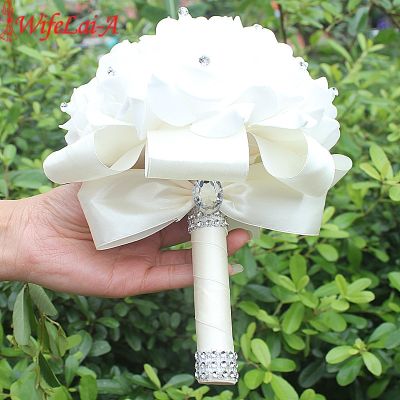 [AYIQ Flower Shop] ริบบิ้น Buket Pengantin PE สีกุหลาบงานแต่งงานสำหรับเพื่อนเจ้าสาวดอกไม้โฟมริบบิ้นปลอม14สี