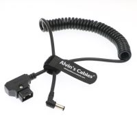 Alvins Cables Anton Bauer Power Tap D Tap to 2.1 DC 12V Right Angle Coiled Cable for KiPRO LCD Monitors