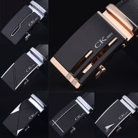 CKMN nd Mens Genuine Leather Trouser Belt Fashion Alloy Luxury Automatic Buckle Black Leather Simple Business Mens Belts